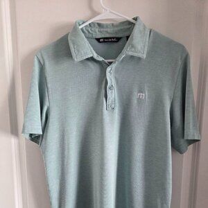 Travis Mathew Men's green-gray Short Sleeve polo Shirt Size M